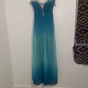Blue floor length gown